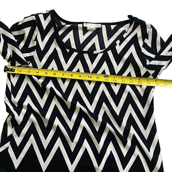 VTG A’Gaci Blouse Black White Chevron Sheer Made In USA Sz S Vintage Classic, S2 - Picture 6 of 7